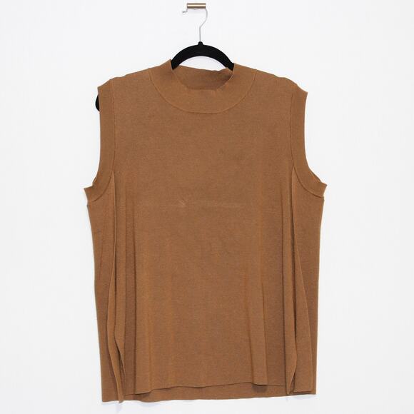 Cyrus Light Brown Sleeveless Knit Top Size Large - Picture 2 of 4